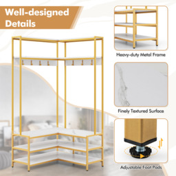 Garment Rack Clothes Rack - White - thumbnail 2