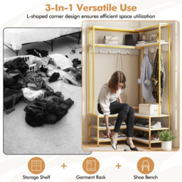 Garment Rack Clothes Rack - White - thumbnail 5