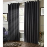 Essential Eyelet Ring Top Curtains - Charcoal / 228cm / 183cm