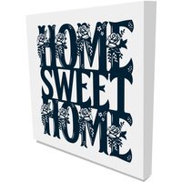 'Home Sweet Home' Graphic Art on Canvas - Black / 31cm / 46cm