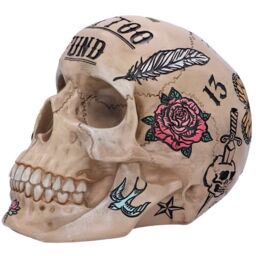 Natural Bone Coloured Traditional, Tribal Tattoo Fund Skull - 16cm - thumbnail 3