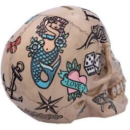 Natural Bone Coloured Traditional, Tribal Tattoo Fund Skull - 16cm - thumbnail 5