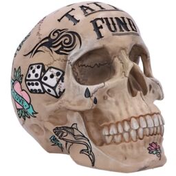 Natural Bone Coloured Traditional, Tribal Tattoo Fund Skull - 16cm - thumbnail 2