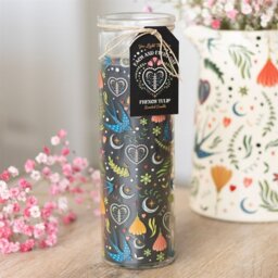 Midnight Bloom French Tulip Tube Candle Elegant Gift Decor - Black - thumbnail 3