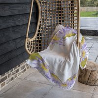 Gold  Purple Flowers Blanket - Pink - thumbnail 1