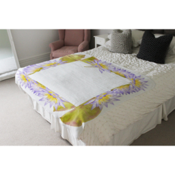 Gold  Purple Flowers Blanket - Pink - thumbnail 4