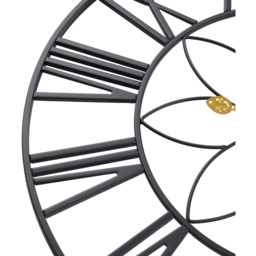 24 Inch Classic Metal Decorative Non-Ticking Wall Clock - Black + Gold - thumbnail 4