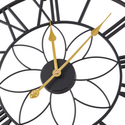 24 Inch Classic Metal Decorative Non-Ticking Wall Clock - Black + Gold - thumbnail 5