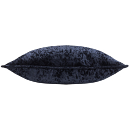 Ripple Pressed Velvet Piped Cushion - Black - thumbnail 2