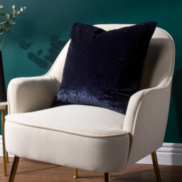 Ripple Pressed Velvet Piped Cushion - Black - thumbnail 4