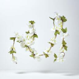 Homescapes Set of 3 Cream, Cerise  Pink Artificial Blossom Flower Garlands - Cream, Cerise, Pink - thumbnail 2