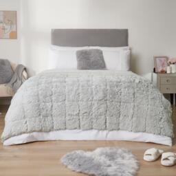 Soft Fluffy Weighted Blanket - Silver / 150cm - thumbnail 4