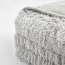 Soft Fluffy Weighted Blanket - Silver / 150cm - thumbnail 2