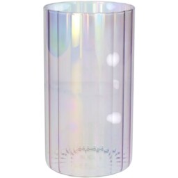 Louis Glass Lined Pattern Flower Vase - Lilac Pearlescent - thumbnail 2