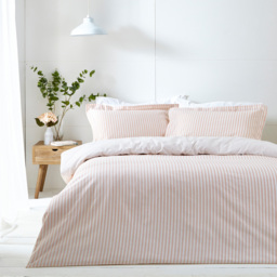 Hebden Striped Duvet Cover Set - Blush / King - thumbnail 2