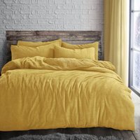 Teddy Ochre Soft Cosy Thermal Fleece Duvet Set - Ochre / Superking