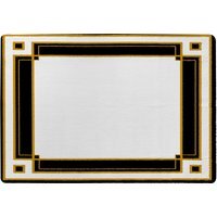 Art Deco Black Gold Designer Rug - Yellow / 150cm - image 1