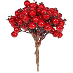 Artificial Red Berry Bunch - Red - thumbnail 3