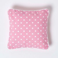 Cotton Polka Dots Cushion Cover - Pink / 30cm
