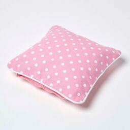 Cotton Polka Dots Cushion Cover - Pink / 30cm - thumbnail 4