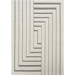 Freya Living Room Area Rug Contemporary 3D Embossed Modern Merge Line Design - Cream / 230cm - thumbnail 2
