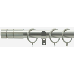 Brushed Steel 28mm Barrel Fixed Length Metal Curtain Pole - Brushed Steel / 150cm - thumbnail 5