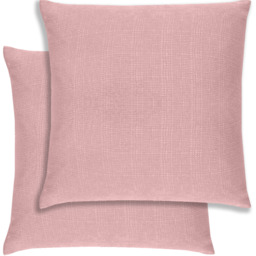 Pair of Matrix Textured Cushion Covers - 43x43cm - Cases Only - Blush Pink - thumbnail 3