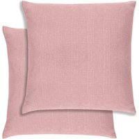 Pair of Matrix Textured Cushion Covers - 43x43cm - Cases Only - Blush Pink - thumbnail 1