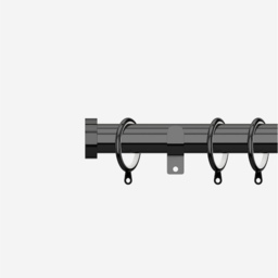 Black Nickel 28mm Stud Fixed Length Metal Curtain Pole - Black Nickel / 60cm - thumbnail 5