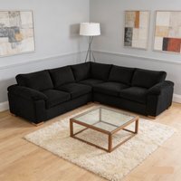 Amalfi Jumbo Cord 2C2 Corner Sofa - BLACK