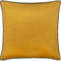 Meridian Velvet Piped Cushion - Ochre-Teal / 55cm / 1.75kg / Polyester