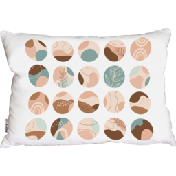 Round Texture And Floral Icons In Pastel Colours Cushion - White - thumbnail 2