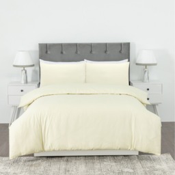 Hotel Quality Stripe Duvet Cover Set Cream - Cream / 230cm / King - thumbnail 2