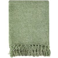 Darcy Tassel Blanket Throw - Meadow Green / 150x200cm