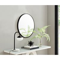 Emma Round Black Frame Wall Mirror - Black / 61cm - image 1