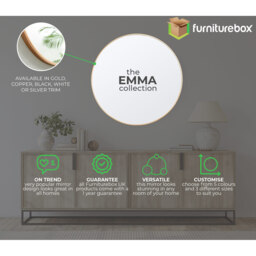 Emma Round Black Frame Wall Mirror - Black / 61cm - thumbnail 2