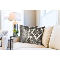Damask Cushion Cover - Charcoal