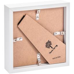 "6"" x 6"" White 3D Box Photo Frame - 2"" x 2"" Mount - Pack of 2 - White/Black" - thumbnail 5