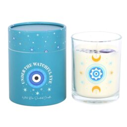 Under Watchful Eyes White Rose Candle with Crystals Spiritual Gift - White - thumbnail 3