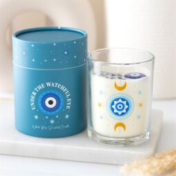 Under Watchful Eyes White Rose Candle with Crystals Spiritual Gift - White - thumbnail 2