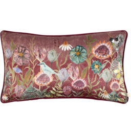 Meadow Bloom Printed Chenille Cushion - Mauve / 0.72kg - thumbnail 2