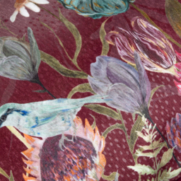 Meadow Bloom Printed Chenille Cushion - Mauve / 0.72kg - thumbnail 5