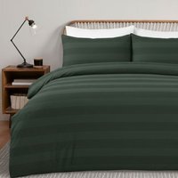 Waffle Stripe Duvet Cover Set Soft Polycotton Blend - Turquoise - Turquoise / 135cm - image 1