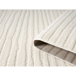 Aya Living Room Area Rugs - Embossed Lines Pattern Cream Rug - Cream / 220cm - thumbnail 3
