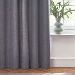 Dawn Textured Blackout Eyelet Curtains - Charcoal / 117cm / 183cm - thumbnail 2