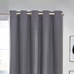 Dawn Textured Blackout Eyelet Curtains - Charcoal / 117cm / 183cm - thumbnail 3