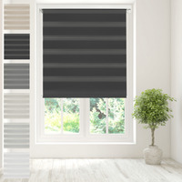 Day Night Zebra Duo Roller Blind - Black / 120cm / 120cm Width x 160cm Drop / 160cm - thumbnail 1