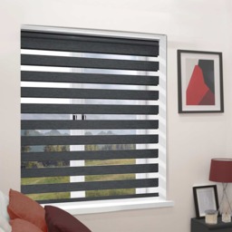 Day Night Zebra Duo Roller Blind - Black / 120cm / 120cm Width x 160cm Drop / 160cm - thumbnail 2