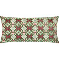 Laurel Embroidered Velvet Cushion - Cerise / Polyester - image 1