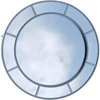 Round Shape Window Style Wall Mirror Luxurious Silver - Silver - image 1